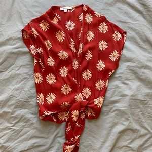 Madewell flower wrap blouse size small